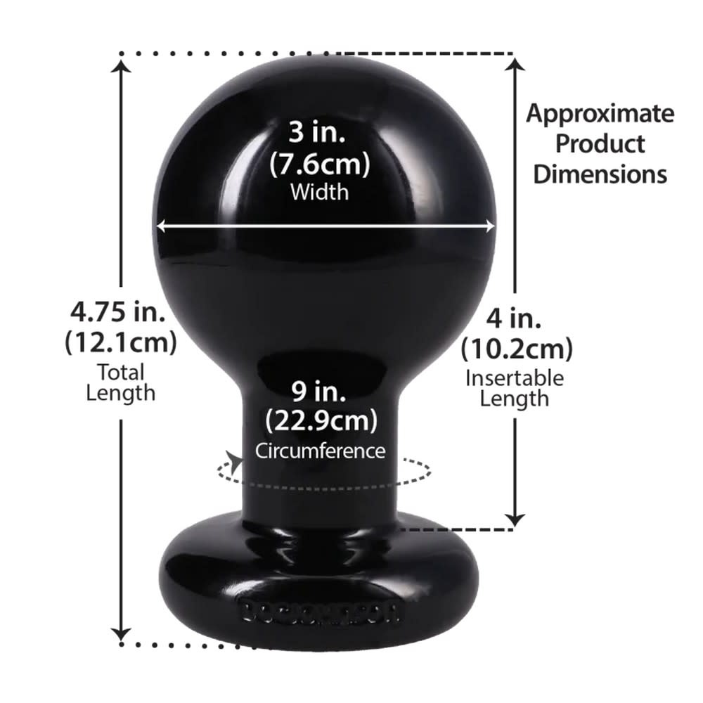Doc Johnson Toys The Classic Round Butt Plug - Large (Black)