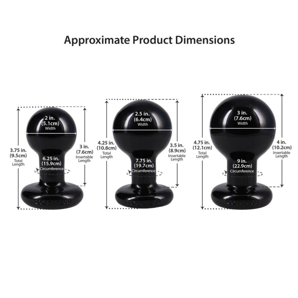 Doc Johnson Toys The Classic Round Butt Plug 3 Piece Set (Black)
