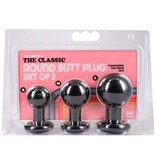 Doc Johnson Toys The Classic Round Butt Plug 3 Piece Set (Black)