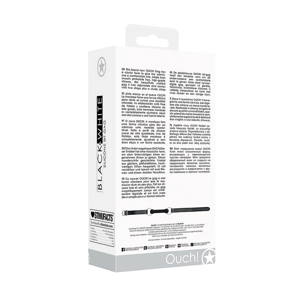 Shots America Toys Ouch! Black & White Silicone Bit Gag