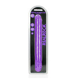 Shots America Toys RealRock Glow In The Dark 15" Double Dildo (Purple)