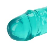 Shots America Toys RealRock Crystal Jelly 18" Double Dildo (Turquoise)