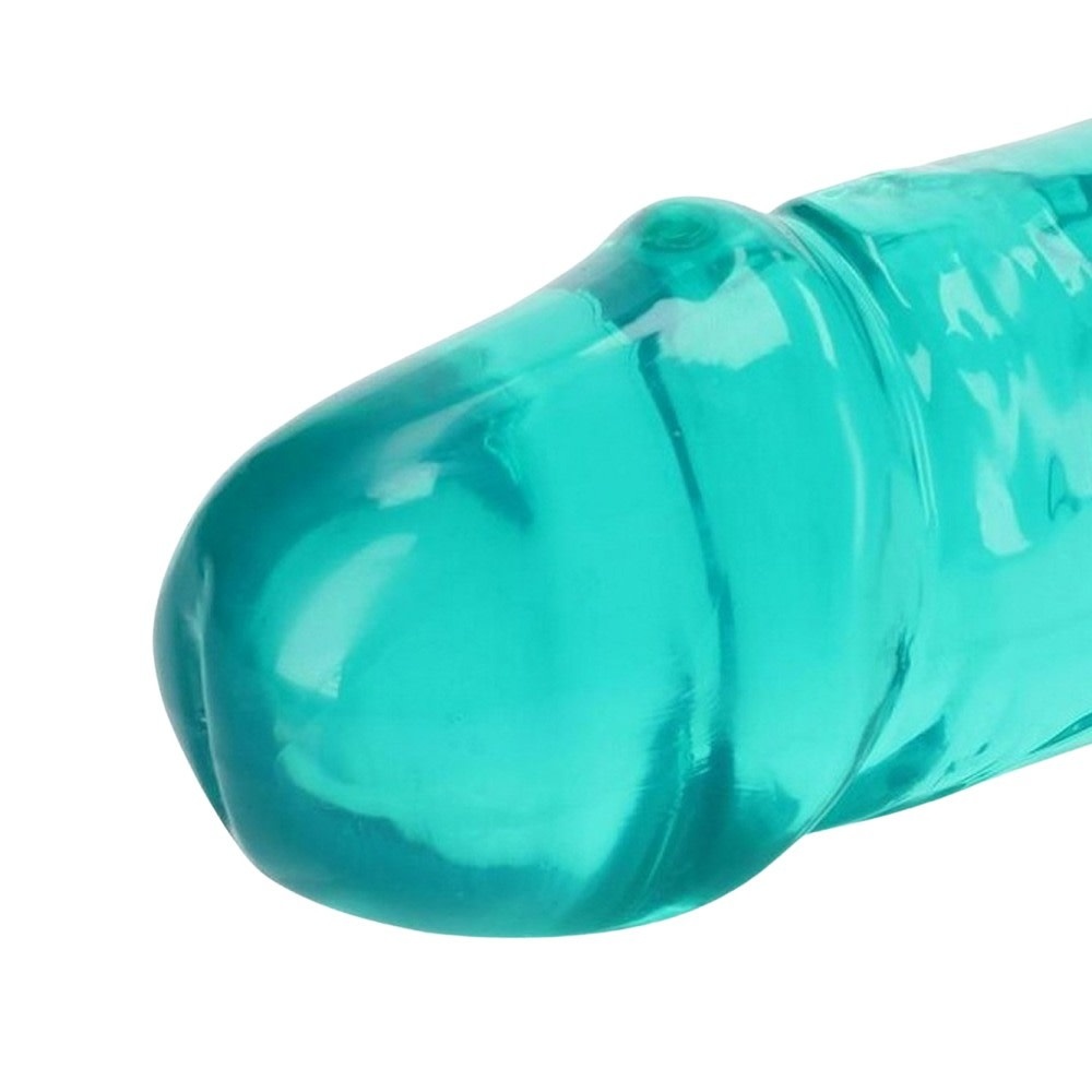 Shots America Toys RealRock Crystal Jelly 18" Double Dildo (Turquoise)