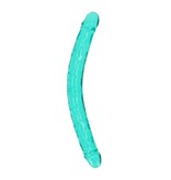 Shots America Toys RealRock Crystal Jelly 18" Double Dildo (Turquoise)
