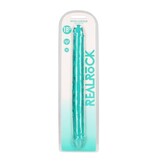 Shots America Toys RealRock Crystal Jelly 18" Double Dildo (Turquoise)
