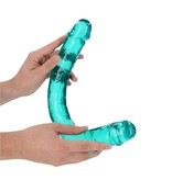 Shots America Toys RealRock Crystal Jelly 18" Double Dildo (Turquoise)