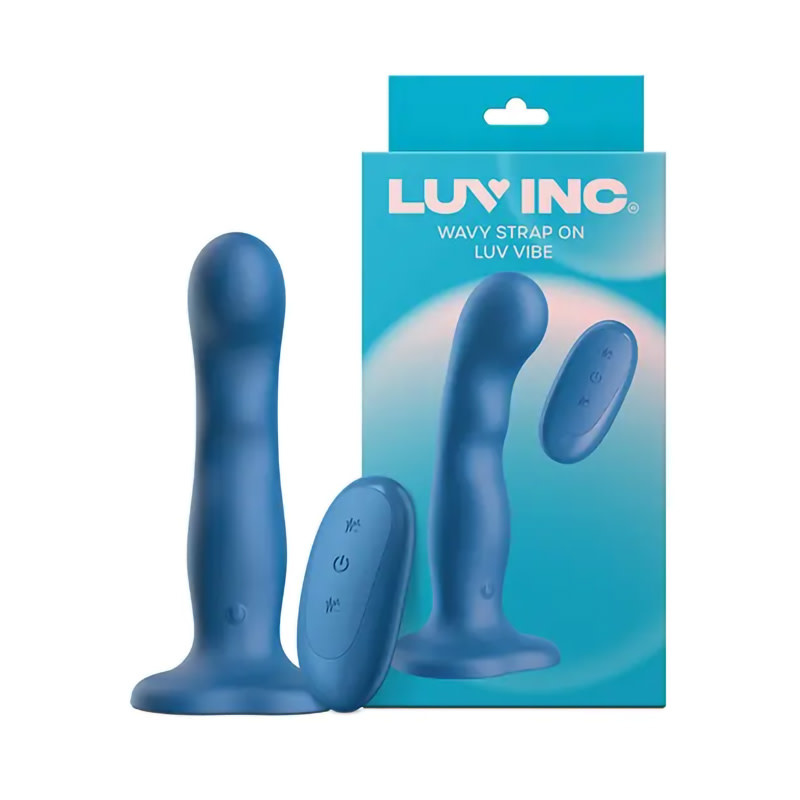 Luv Inc. Wavy Strap-On Luv Vibe (Blue)