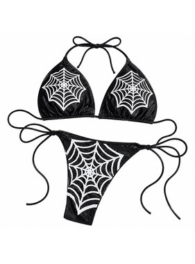 Premium Products Black Spiderweb Bikini Set