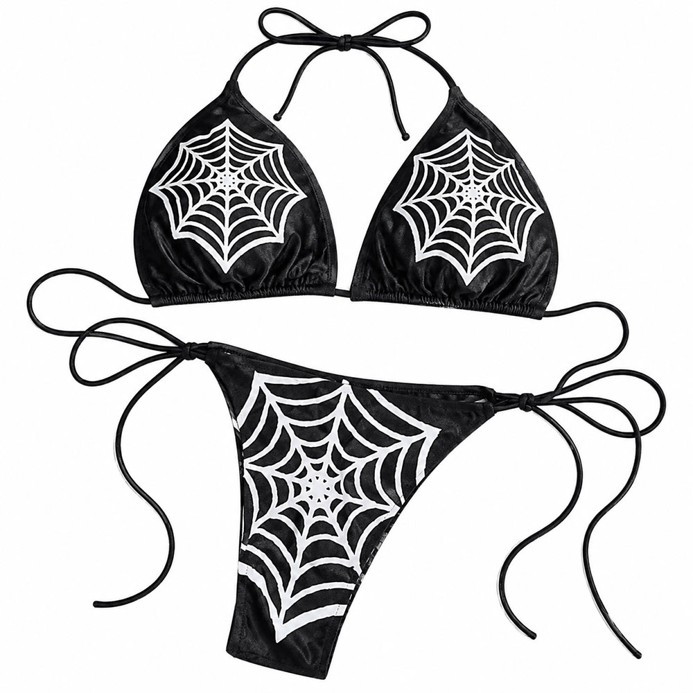 Premium Products Black Spiderweb Bikini Set (One Size)