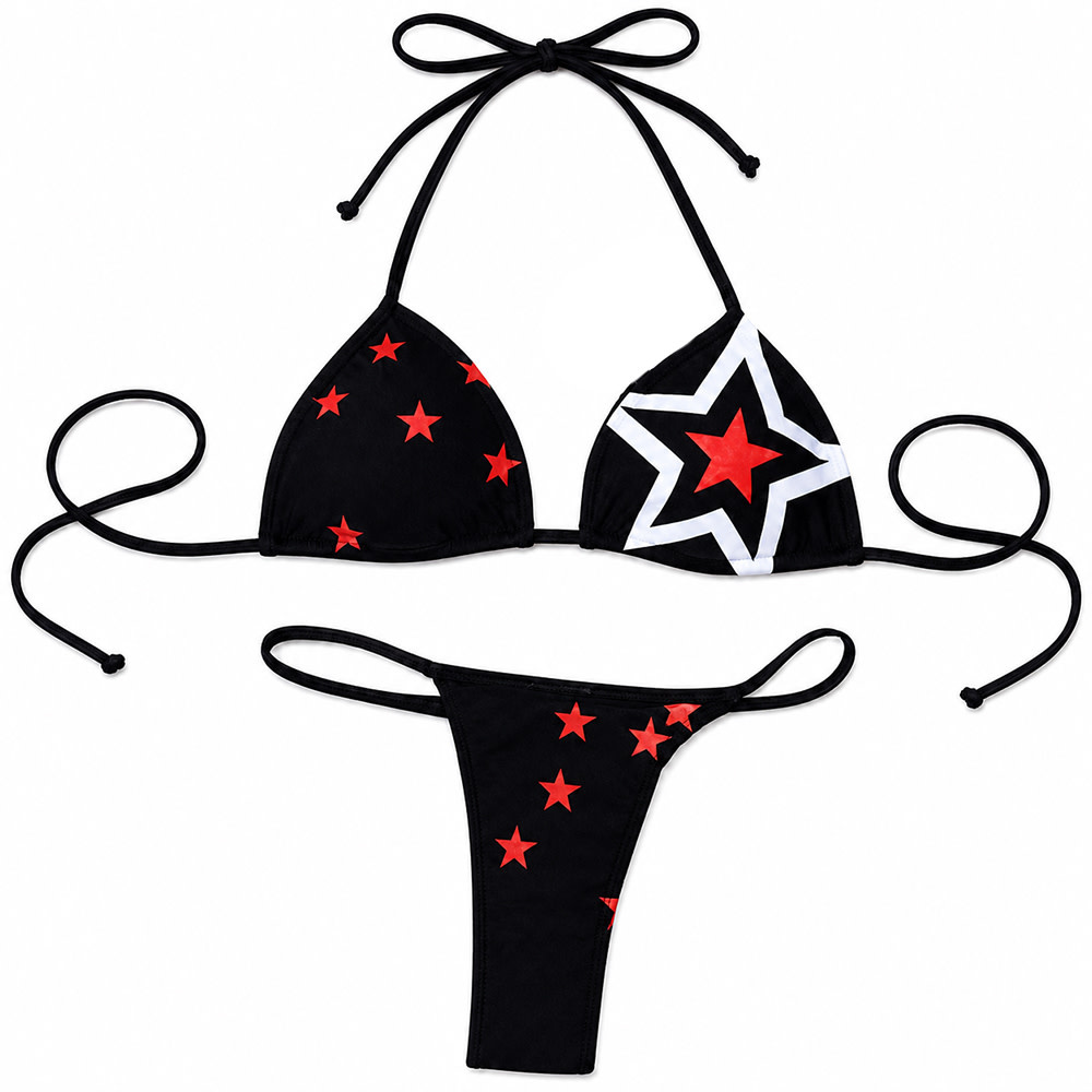 Premium Products Black Star Bikini Set (One Size)