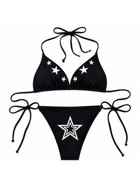 Premium Products Black Star Tie-Side Bikini Set