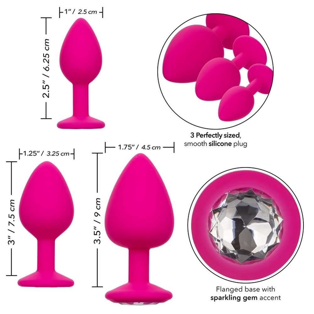 Cal Exotics Cheeky Gem Silicone Princess Plug Kit (Pink)