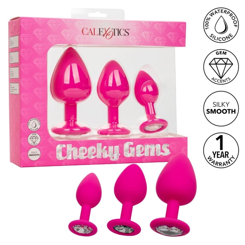 Cal Exotics Cheeky Gem Silicone Princess Plug Kit (Pink)