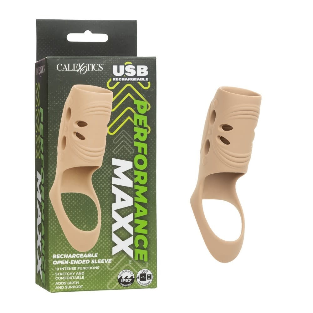 Cal Exotics Performance Maxx Rechargeable Open-Ended Sleeve (Ivory)