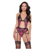 Coquette International Lingerie Need You So Plaid Bralette, Garter Belt & Thong Set