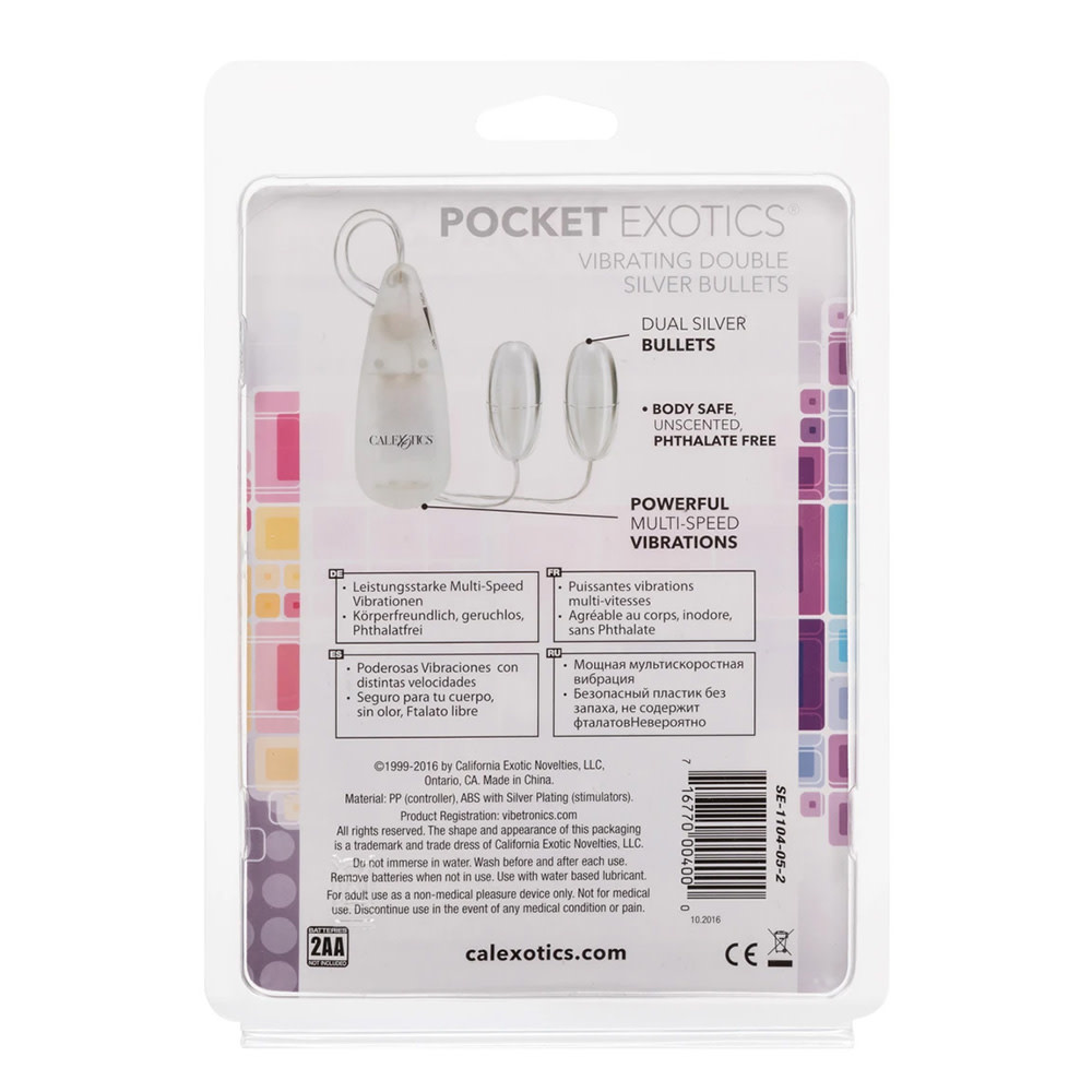 Cal Exotics Pocket Exotics Vibrating Double Silver Bullets