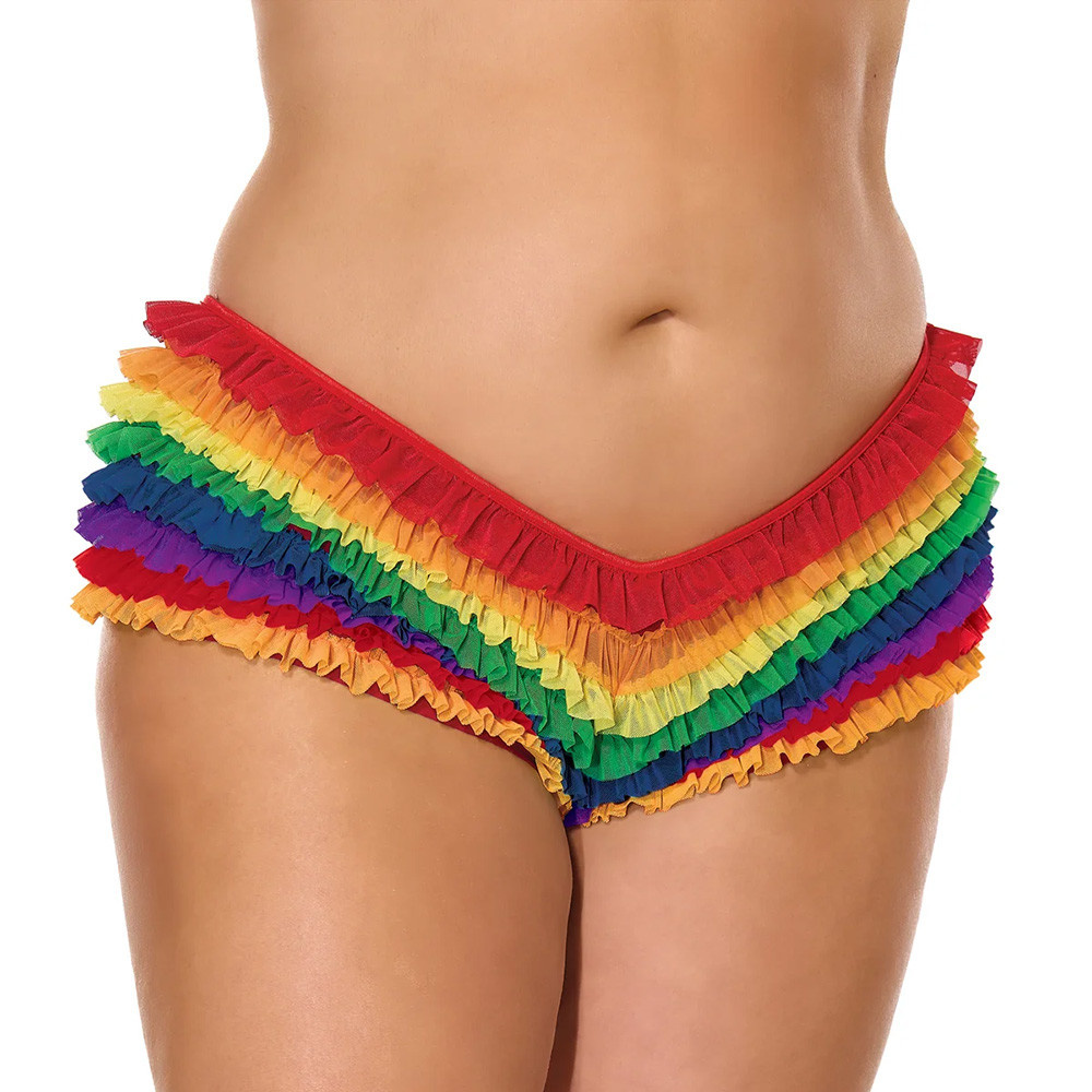 Coquette International Lingerie Last Tango Booty Shorts (Rainbow)