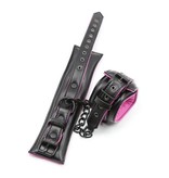 Premium Products PU Leather Padded Ankle Cuffs (Hot Pink/Black)