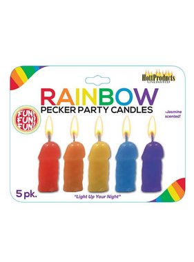 Hott Products Rainbow Pecker Party Candles (Pack of 5)