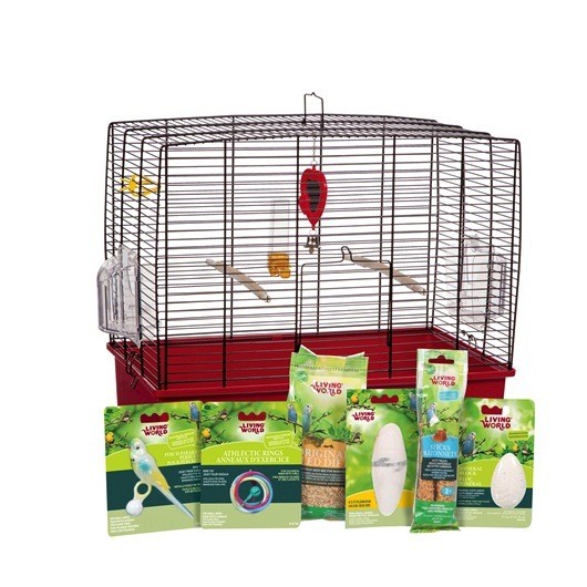Living World Deluxe Budgie Starter Kit 50 cm L x 30 cm W x 48 cm H