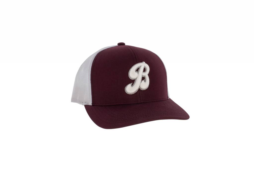 Curved 'B" Mesh Cap Maroon OSFA
