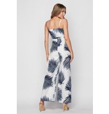 Jumpsuit-Tropical Leaves, Palazzo, Surplice Cami
