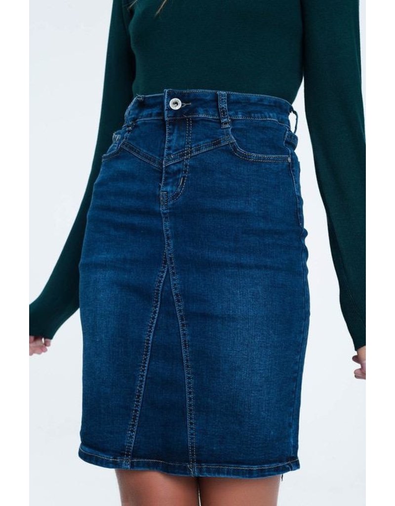 Q2 Clothing Skirt-Denim Long Mini