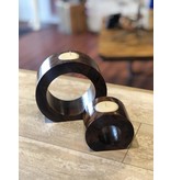 Circle Candle Holder - Brown Marble - 3”