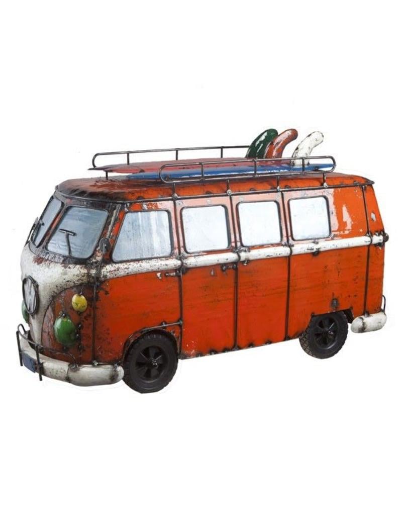 Kool Kombi Cooler Orange Recycled Metal Art Driftwood Blue Cargo Trading Co