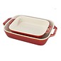 Staub Staub Ceramic Rectangular Baking Dish 2pc Set Rustic Red