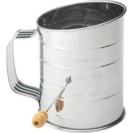 Harold Import Company Inc. HIC Sifter 3 Cup Crank Stainless Steel