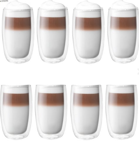 Zwilling Sorrento Double Wall Glassware 8-pc, Latte Glass Set