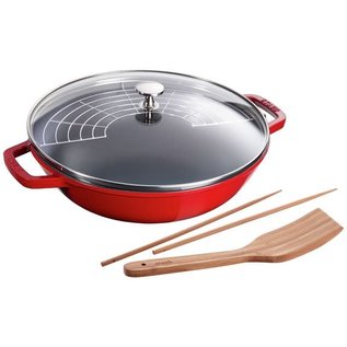 Staub Staub Wok Perfect Pan 4.5 Qt Cherry