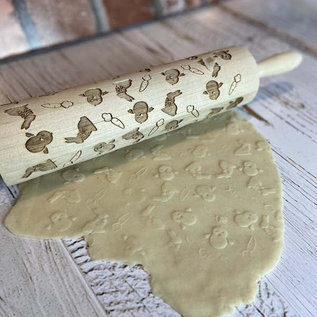 DesignWrap Brands(White Peacock) Engraved Rolling Pin Bunny CLOSEOUT/NO RETURNS