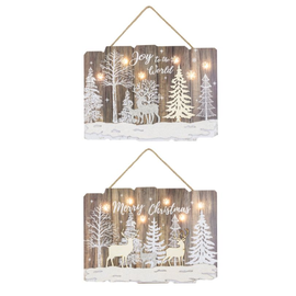 Hanna's Handiworks Snowy Forest Hanger with Lights Assorted CLOSEOUT/ NO RETURN