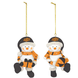 Hanna's Handiworks OSU Resin Snowman Ornament Set CLOSEOUT/ NO RETURN