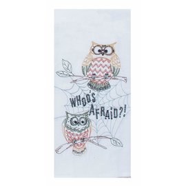 Kay Dee Designs Embroidered Flour Sack Towel Whoo's Afraid SPECIAL BUY