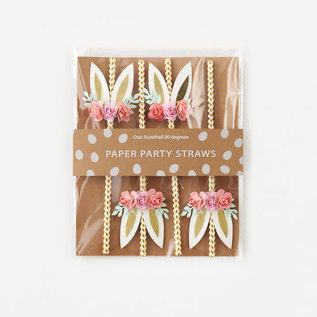 One Hundred 80 Degrees One Hundred 80 Degrees Easter Paper Straws 8 inch set of 4 CLOSEOUT/ NO RETURN