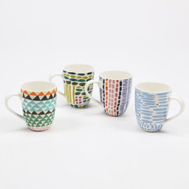 One Hundred 80 Degrees One Hundred 80 Degrees Patterned Porcelain Mug Assorted Sold Individually CLOSEOUT/NO RETURN