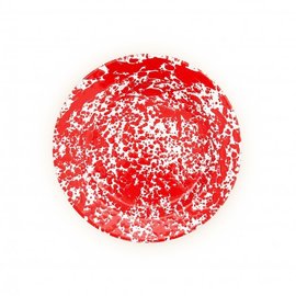 Crow Canyon Enamelware Dinner Plate  10.25" Red Marble Splatter #D20RM