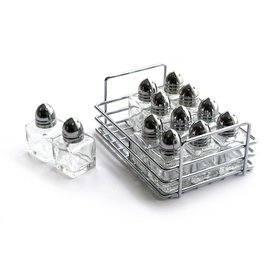 RSVP RSVP Mini Glass Salt & Pepper Shakers Set of 12 with Rack