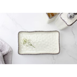 Pampa Bay Pampa Bay Vanity Accessories with Silver Beads  Rectangular Tray