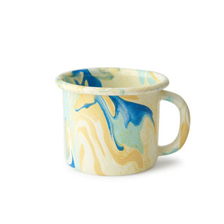 Bornn Bornn Enamelware Mug 12 oz Multi Swirl Lemon Cream #MAMG0905