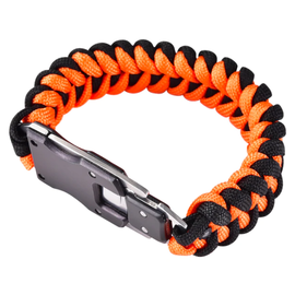 Mad Man Mad Man Paracord Survival Bracelet Orange and Black