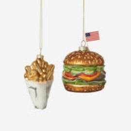 One Hundred 80 Degrees One Hundred 80 Degrees Ornament Hamburger or French Fries Assorted SOLD INDIVIDUALLY CLOSEOUT/NO RETURN