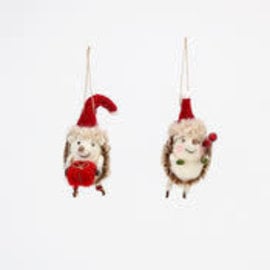 One Hundred 80 Degrees One Hundred 80 Degrees Ornament Hedgehog Wool Assorted SOLD INDIVIDUALLY CLOSEOUT/NO RETURN