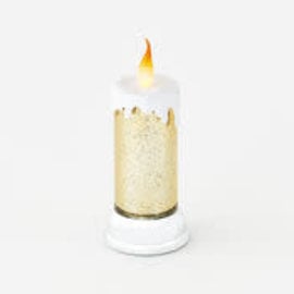 One Hundred 80 Degrees One Hundred 80 Degrees Candle Gold Swirling Glitter 10" CLOSEOUT/NO RETURN