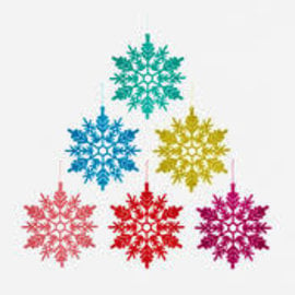 One Hundred 80 Degrees One Hundred 80 Degrees Flocked Snowflake Ornament 12 inch Assorted SOLD INDIVIDUALLY CLOSEOUT/NO RETURN