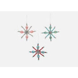 One Hundred 80 Degrees One Hundred 80 Degrees Vintage Snowflake Glass Ornament Assorted SOLD INDIVIDUALLY CLOSEOUT/NO RETURN