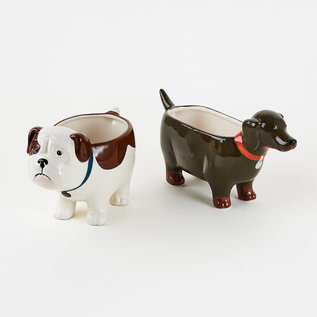 One Hundred 80 Degrees One Hundred 80 Degrees Dachshund and Bull Dog Planter Ceramic 9 Inch SOLD INDIVIDUALLY